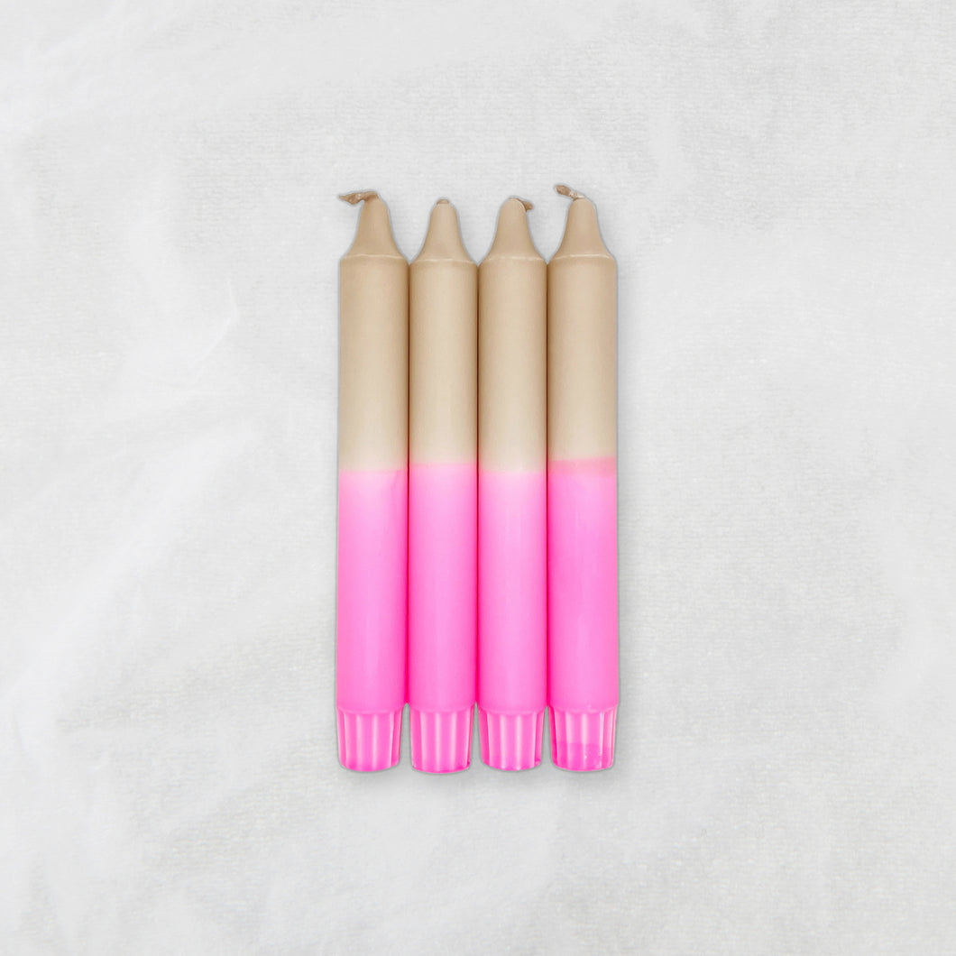 Simply Taupe x Neon Pink / 19 cm / 4er Set